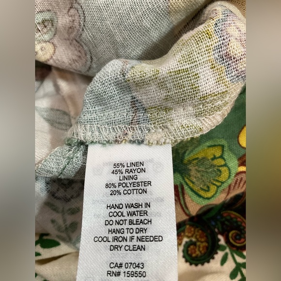 Floral Green and Cream Dress - Picture 8 of 8